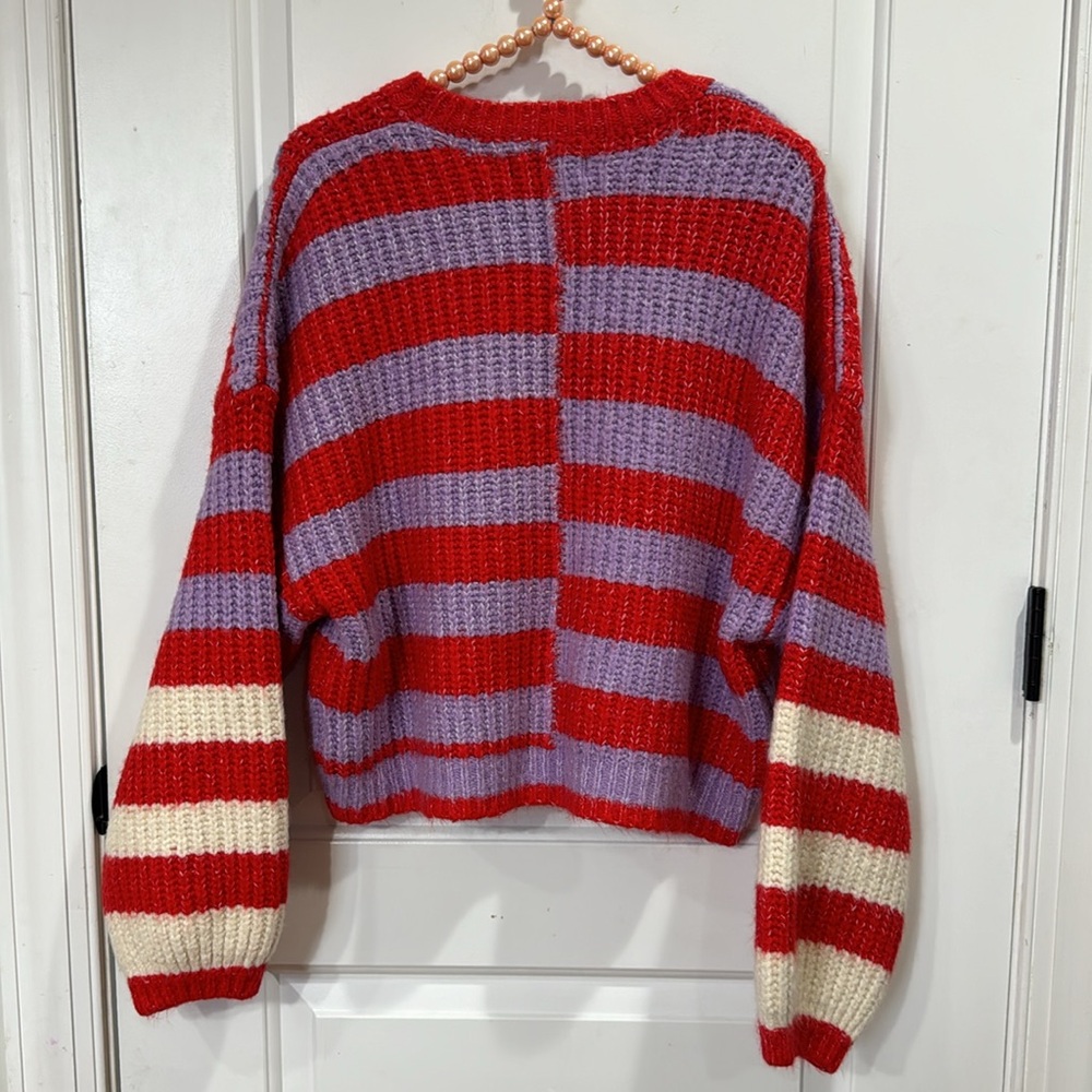 BLANK NYC GOOD MOOD STRIPED SWEATER LARGE - Picture 7 of 8